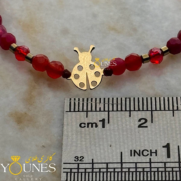 دستبند کفشدوزک  طلا لیزری